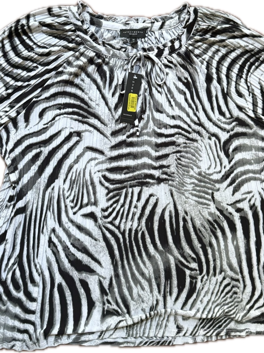 Investments Black and White Zebra Print Blouse